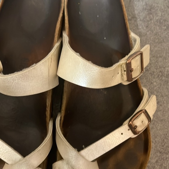 Birkenstock Mayari Women’s Metallic Ivory sandal birks Size 10 (EUR 41) - Picture 3 of 7